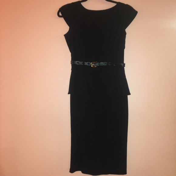 XOXO Black Peplum Dress with Belt - Picture 1 of 4